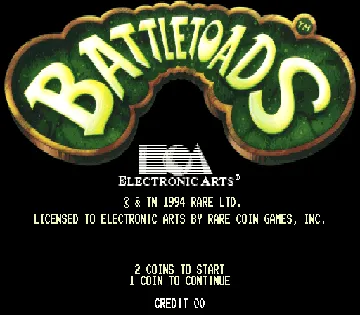 Battle Toads screen shot title